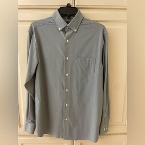 Roundtree & Yorke Performance Green Patterned Casual Shirt